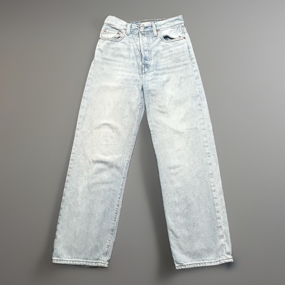 Levi's Denim - Levi's Premium Ribcage Straight Ankle Jeans 25x27 Light Wash Button Fly